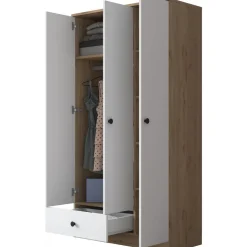 Mendy garderob 90 cm - Valnöt/vit