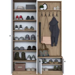 Mendy hallmöbel 120 cm - Valnöt/vit