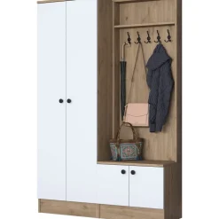 Mendy hallmöbel 120 cm - Valnöt/vit