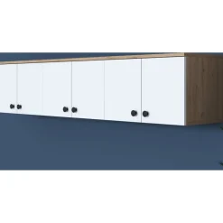 Mendy väggskåp 180 cm - Valnöt/vit