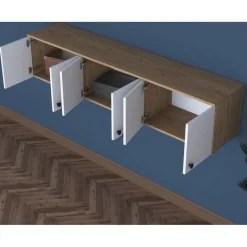 Mendy väggskåp 180 cm - Valnöt/vit