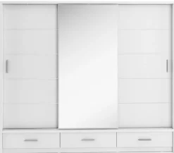 Mervyn garderob med skjutdörrar och innehåll B250 cm - Vit
