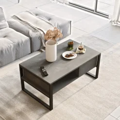 Metal soffbord 100 x 59,7 cm - Silver