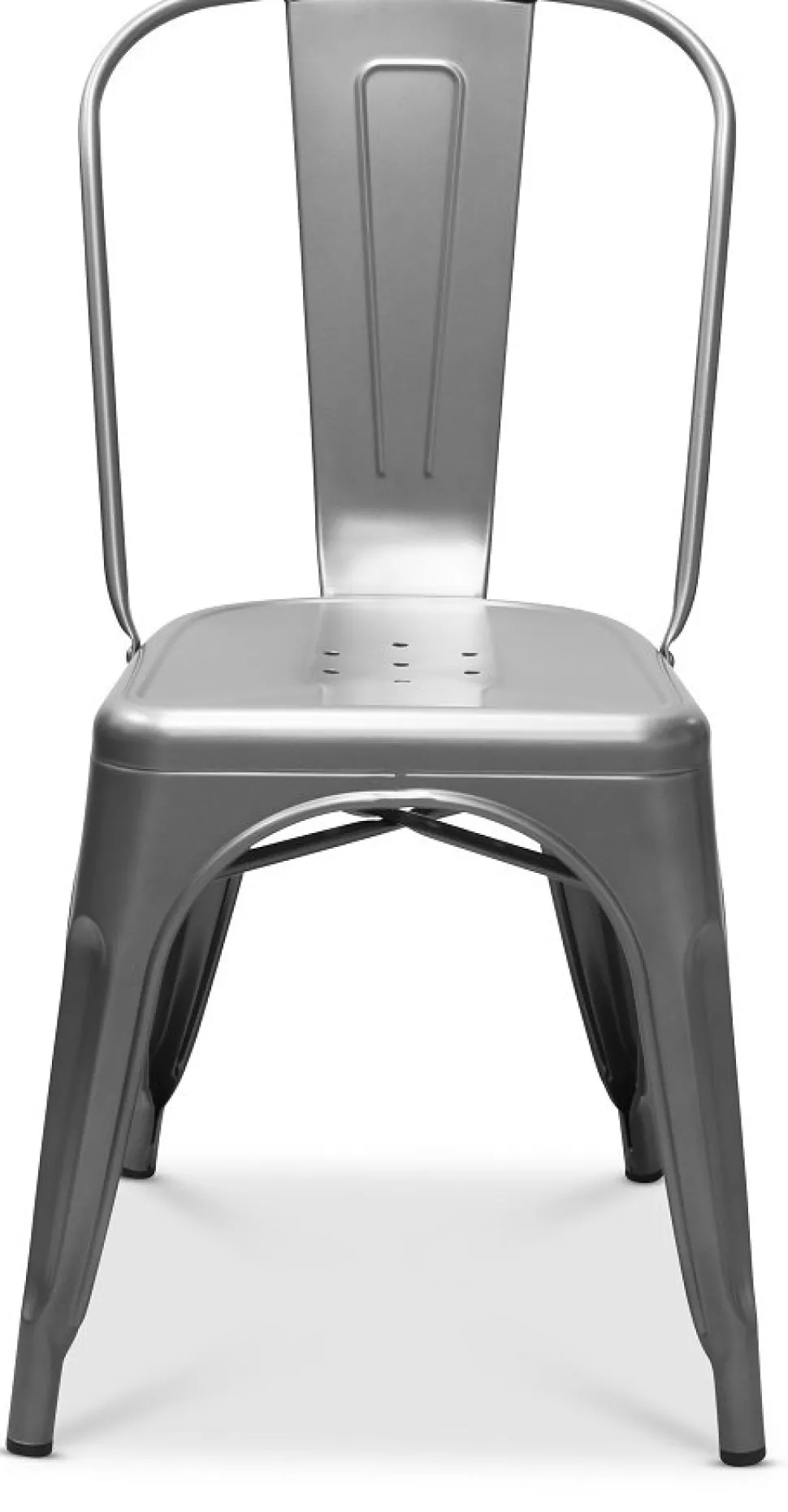 Metallstol staplingsbar - Borstat stål + Möbeltassar