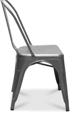 Metallstol staplingsbar - Borstat stål + Möbeltassar