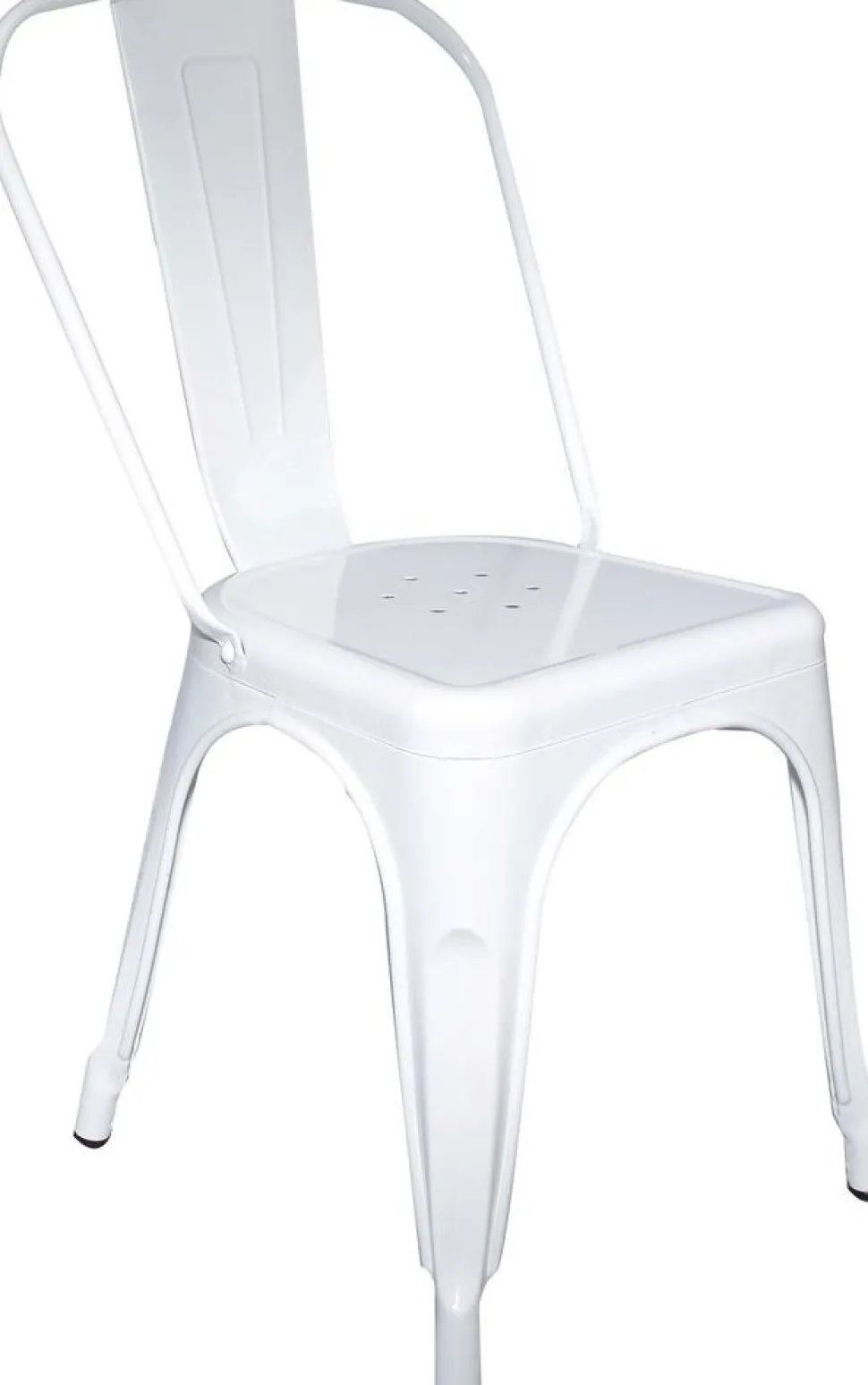 Metallstol vit stapelbar + Möbeltassar