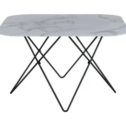 Michel soffbord 80 x 80 cm - Vit marmor