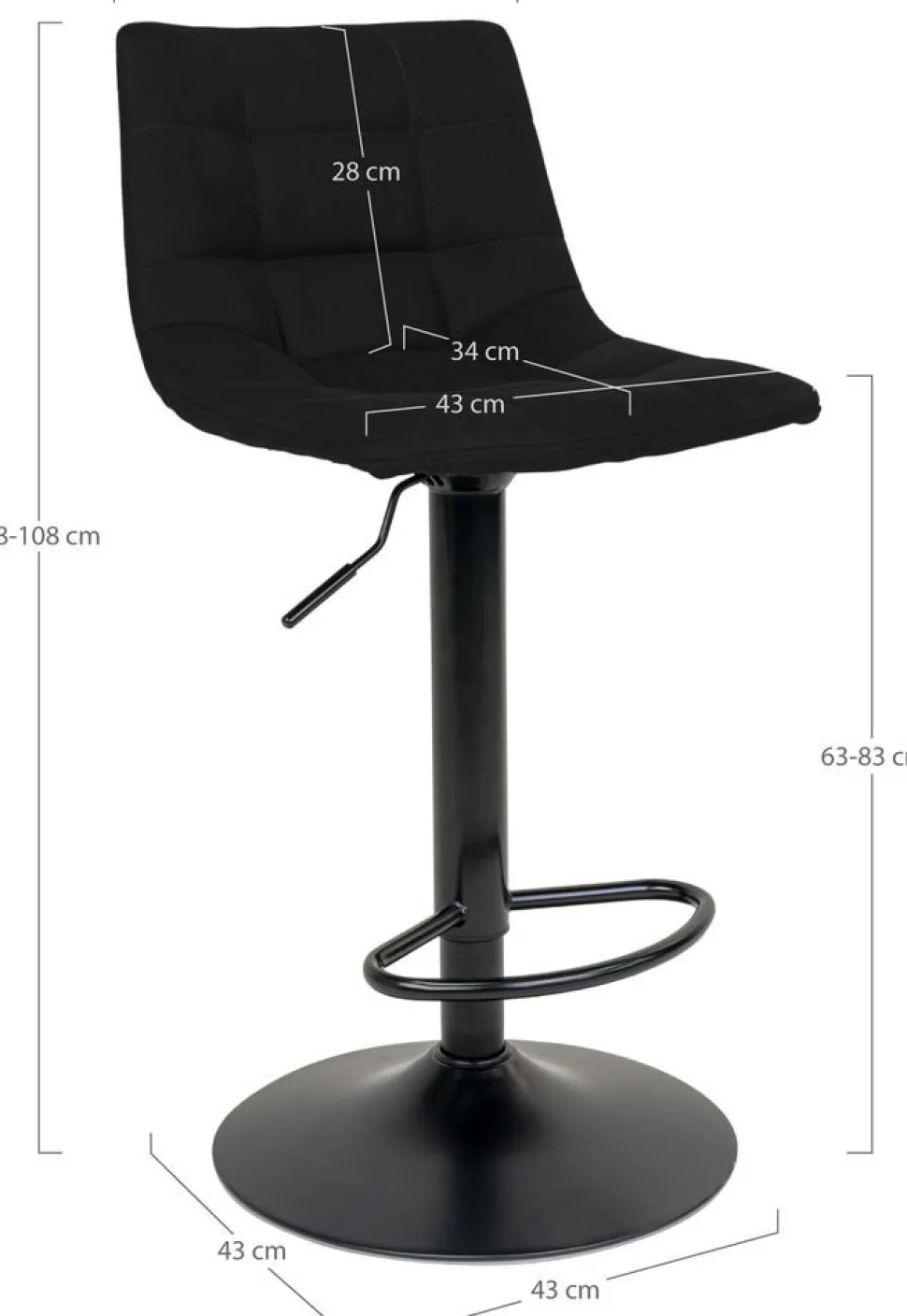 Middelfart Barstol - Svart