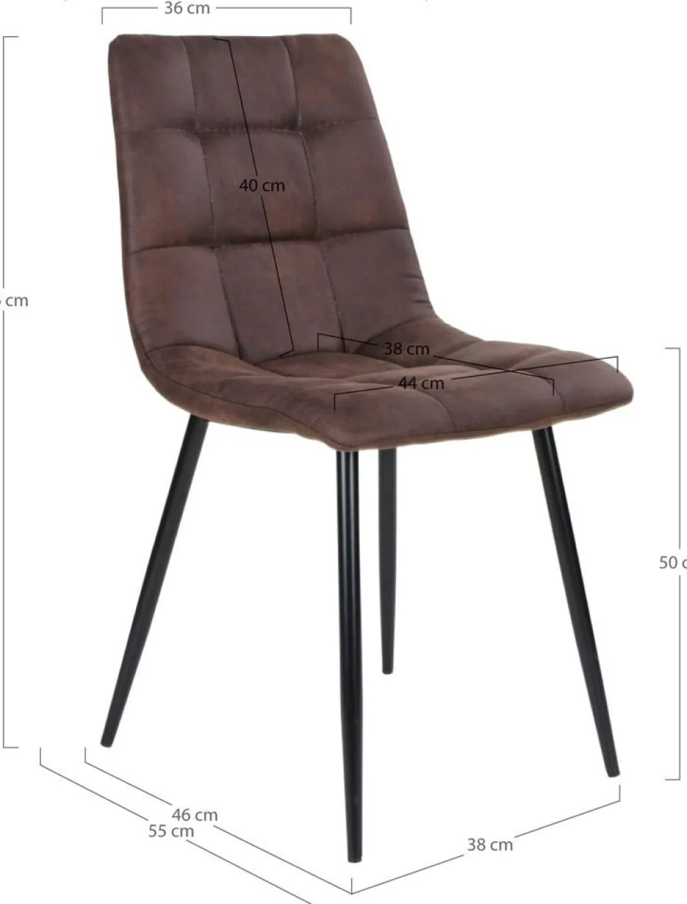 Middelfart Matstol - Mörkbrun/svart