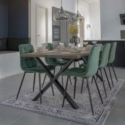 Middelfart Matstol - Mörkgrön/svart