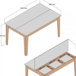 Milan matbord 145 x 88 cm - Valnöt