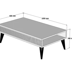 Milan soffbord 105 x 60 cm - Valnöt/vit marmor-look