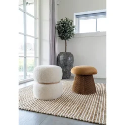 Milford sittpuff Vit boucle