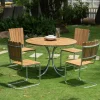Möllan utegrupp i teak: 4 st stolar med matbord Ø110 cm