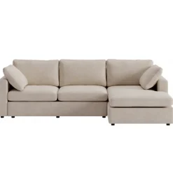 Moby beige divansoffa 296 cm - soffa med vändbar divan + Möbeltassar