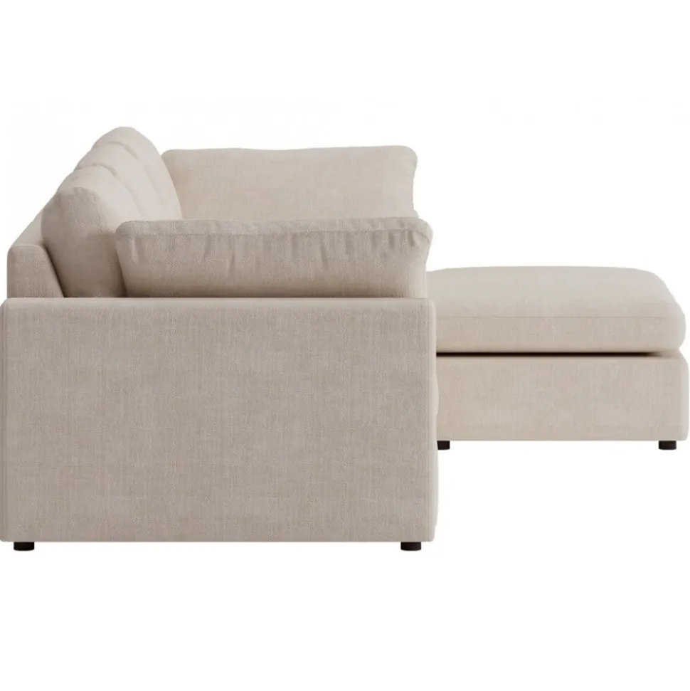 Moby beige divansoffa 296 cm - soffa med vändbar divan + Möbeltassar