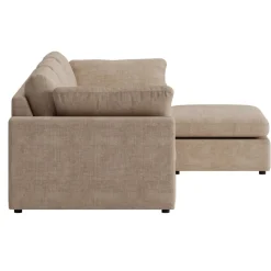 Moby mörkbeige divansoffa 296 cm - Vändbar divansoffa med pocketfjädrar + Möbeltassar