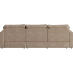 Moby mörkbeige divansoffa 296 cm - Vändbar divansoffa med pocketfjädrar + Textilrengöring för möbler