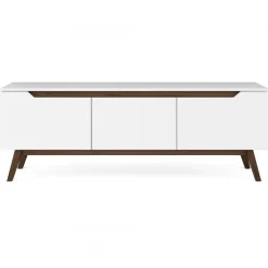 Modern TV-bänk valnöt vit 180 cm