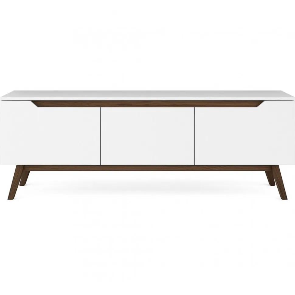 Modern TV-bänk valnöt vit 180 cm