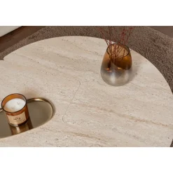 Moira soffbord Ø90 cm - Travertin