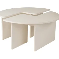 Moira soffbord Ø90 cm - Vit trä