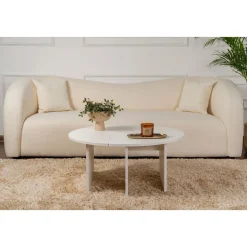 Moira soffbord Ø90 cm - Vit trä