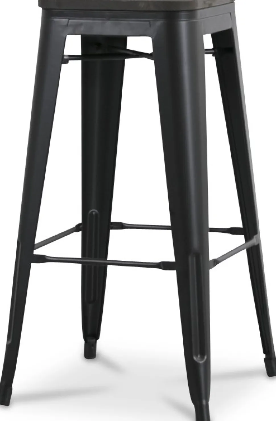 Montreux Barpall i plåt vintage - Plåt / Mörkbrunt trä