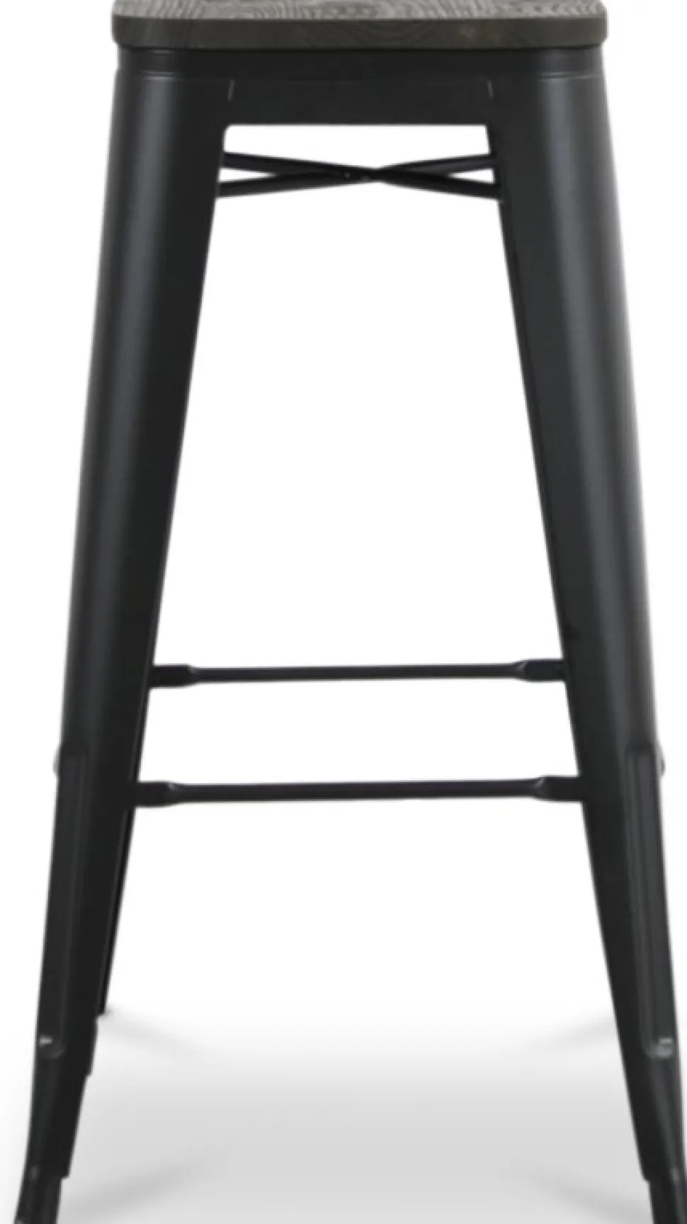 Montreux Barpall i plåt vintage - Plåt / Mörkbrunt trä