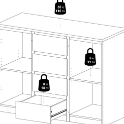 Naia skänk - Betong/vit