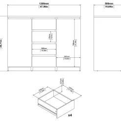 Naia skänk - Hickory