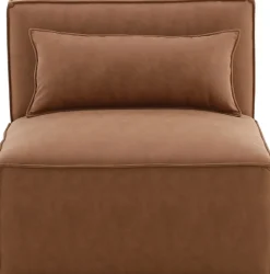 Nees modulsoffa i cognac combo 3 + Möbeltassar