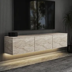 Neon TV-bänk - Travertin