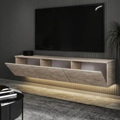 Neon TV-bänk - Travertin