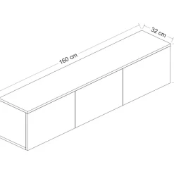 Neon TV-bänk med LED-belysning - Antracit