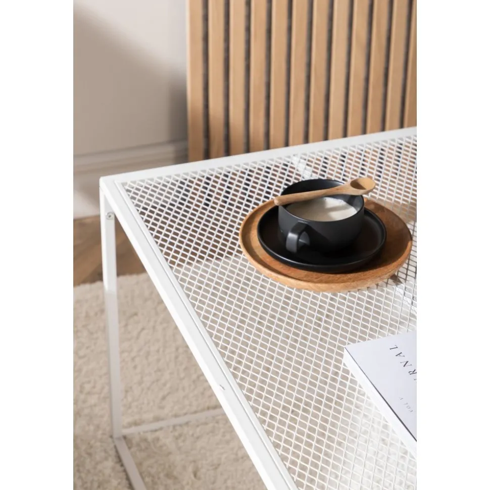 Netz soffbord 80 x 80 cm - Vit