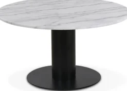 Next 85 runt soffbord - Svart / marmor (Vit)