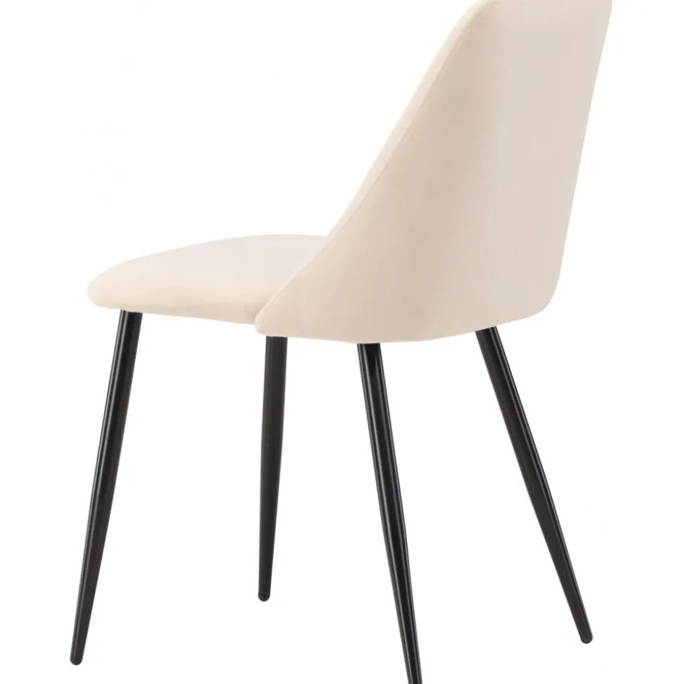 Night matstol - Beige sammet/svart