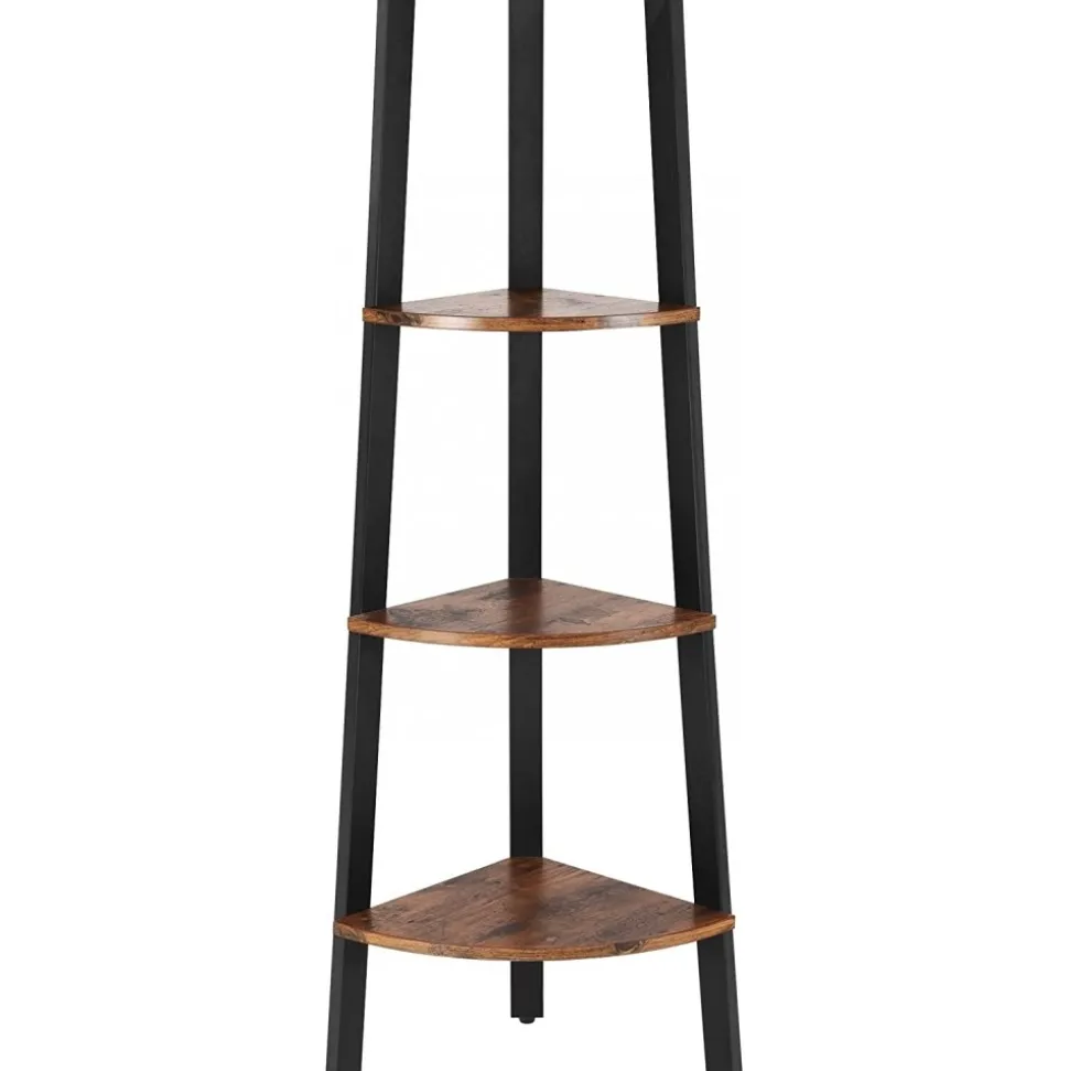 Nilla hörnsteghylla 125 cm - Brun/svart