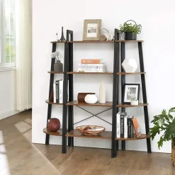 Nilla hörnsteghylla 125 cm - Brun/svart