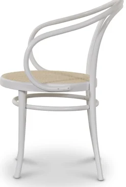 No 30 Karmstol med rottingsits - Vit/Rotting