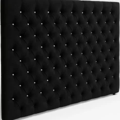 Nord sänggavel med diamantknappar - Svart sammet