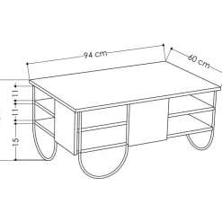Norfolk soffbord 94 x 60 cm - Ljus mocka
