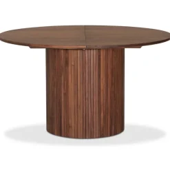 Nova matgrupp, förlängningsbart matbord Ø130-170 cm inkl 6 st svarta pinnstolar Castor - Valnöt + 6.00 x Stolsdyna