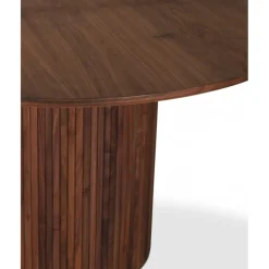 Nova matgrupp, förlängningsbart matbord Ø130-170 cm inkl 6 st svarta pinnstolar Castor - Valnöt + 6.00 x Stolsdyna