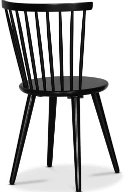 Nova matgrupp, förlängningsbart matbord Ø130-170 cm inkl 6 st svarta pinnstolar Castor - Valnöt + 6.00 x Stolsdyna