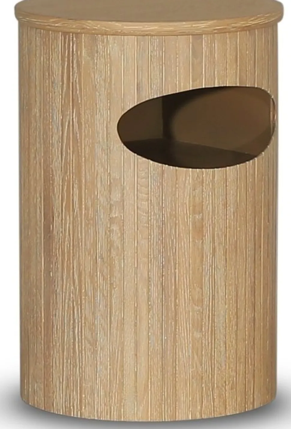 Nova runt sängbord med förvaring - Whitewash + Möbeltassar