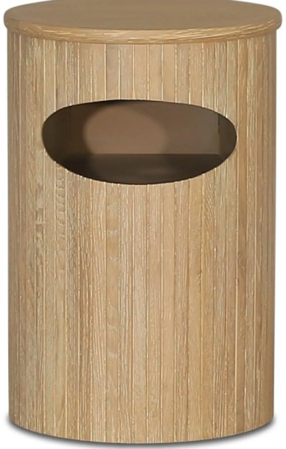 Nova runt sängbord med förvaring - Whitewash