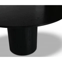 Nova soffbord Ø80 cm - Svart askfanér + Möbeltassar