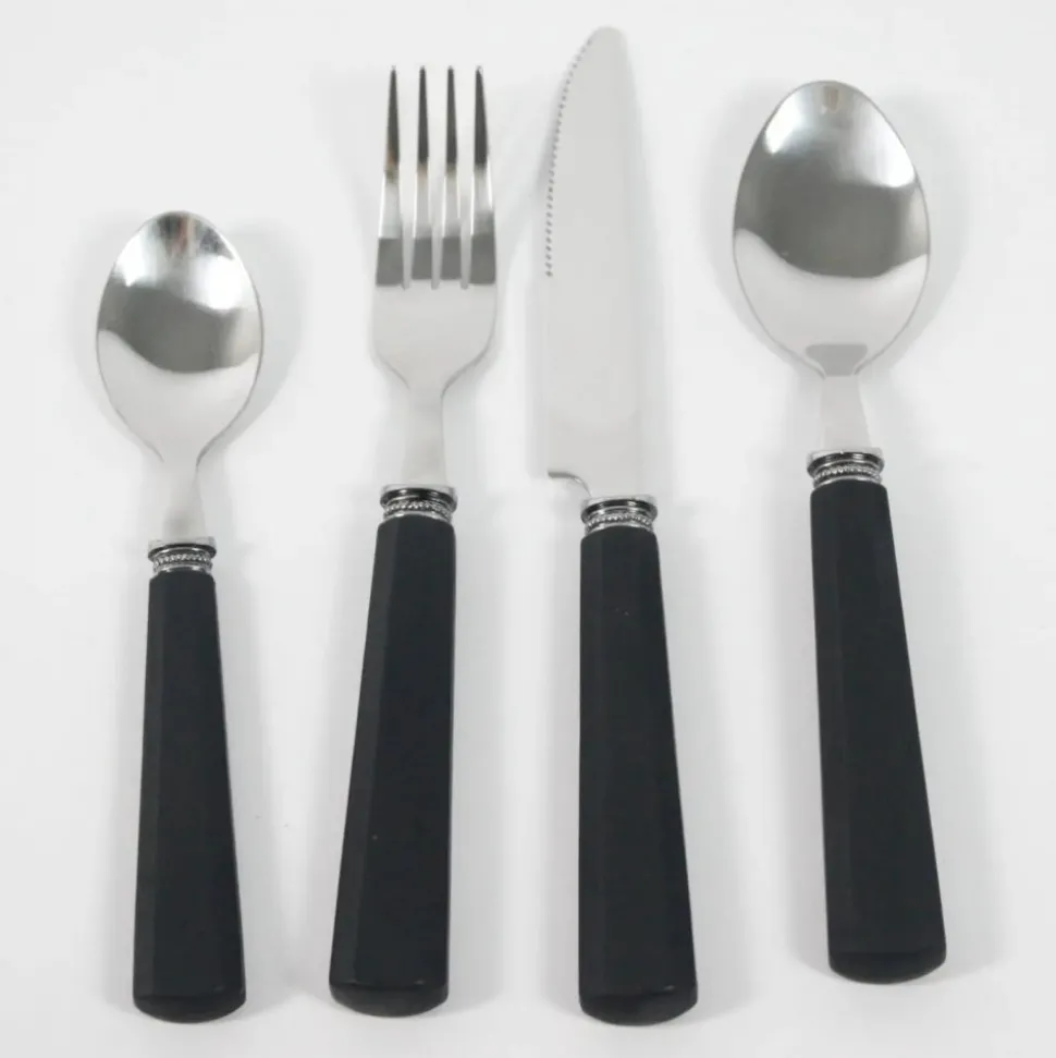 Olsson & Jensen Sonja Bestick 24 delars set - Svart